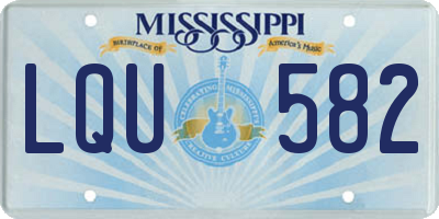 MS license plate LQU582