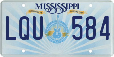 MS license plate LQU584