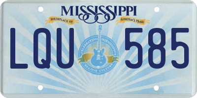 MS license plate LQU585