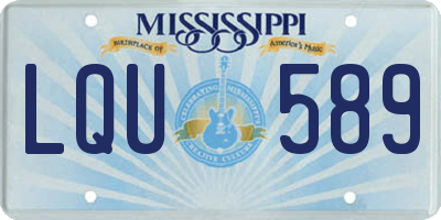 MS license plate LQU589