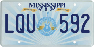 MS license plate LQU592
