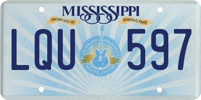 MS license plate LQU597