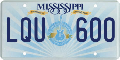 MS license plate LQU600