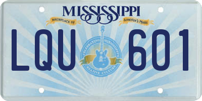 MS license plate LQU601