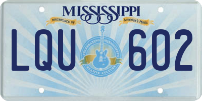MS license plate LQU602