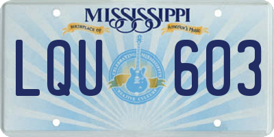 MS license plate LQU603