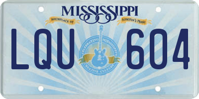 MS license plate LQU604