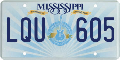 MS license plate LQU605