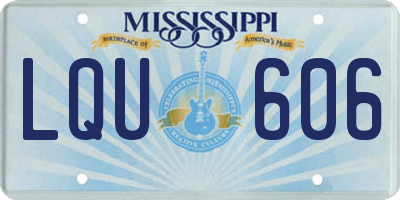 MS license plate LQU606