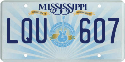 MS license plate LQU607
