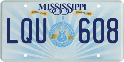 MS license plate LQU608