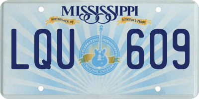 MS license plate LQU609