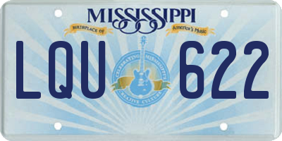 MS license plate LQU622