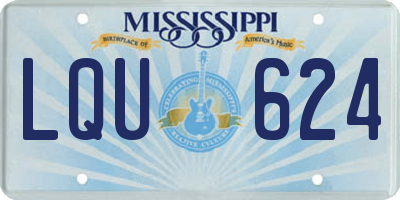 MS license plate LQU624