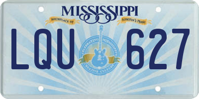 MS license plate LQU627