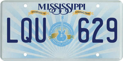 MS license plate LQU629