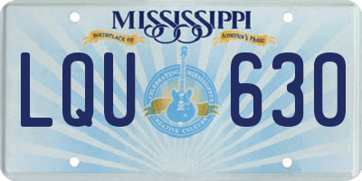 MS license plate LQU630