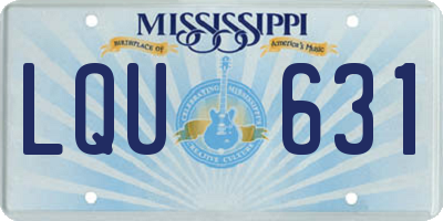 MS license plate LQU631