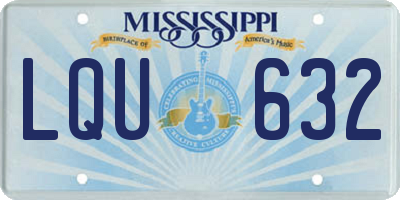 MS license plate LQU632