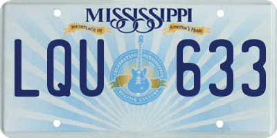 MS license plate LQU633