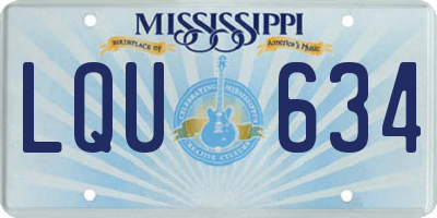 MS license plate LQU634