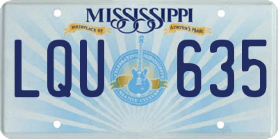 MS license plate LQU635