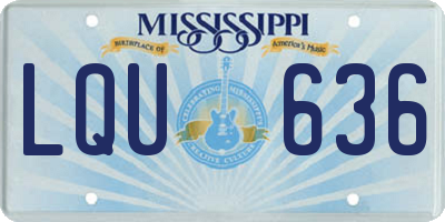 MS license plate LQU636