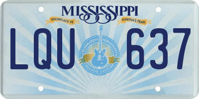MS license plate LQU637