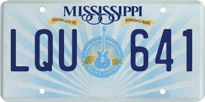 MS license plate LQU641