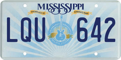 MS license plate LQU642