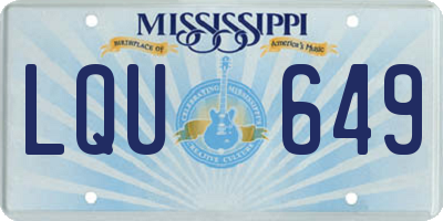 MS license plate LQU649