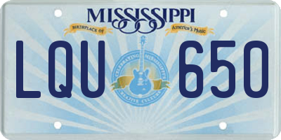 MS license plate LQU650