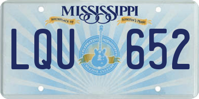 MS license plate LQU652