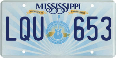 MS license plate LQU653