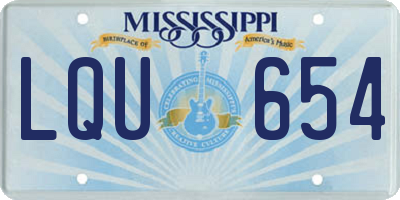 MS license plate LQU654