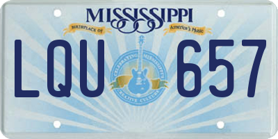 MS license plate LQU657
