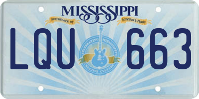 MS license plate LQU663