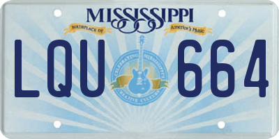 MS license plate LQU664