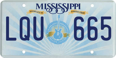 MS license plate LQU665