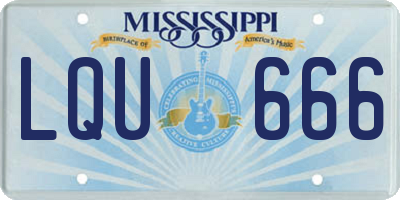 MS license plate LQU666