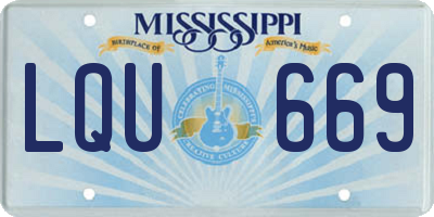 MS license plate LQU669