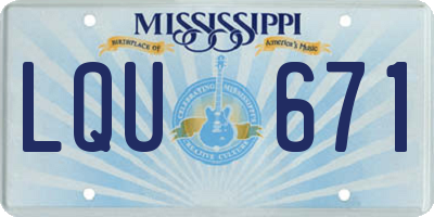 MS license plate LQU671