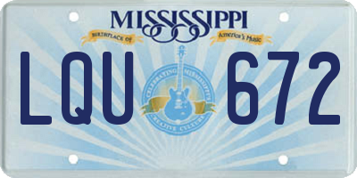 MS license plate LQU672