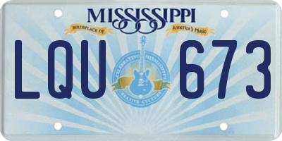 MS license plate LQU673