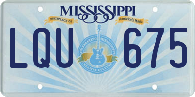MS license plate LQU675