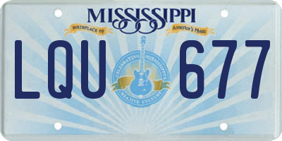 MS license plate LQU677