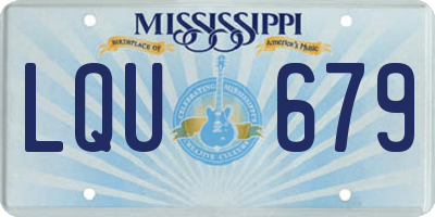MS license plate LQU679