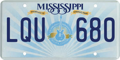 MS license plate LQU680