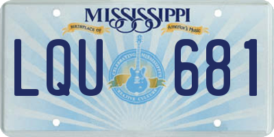 MS license plate LQU681