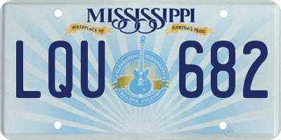 MS license plate LQU682